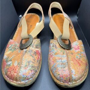 Neutral Multicolor Elastic Slingback Sandals